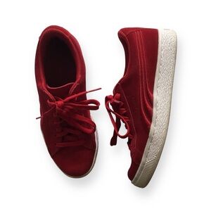 Puma Red Suede Sneakers